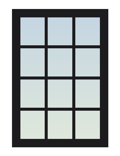 12-lite French pane window